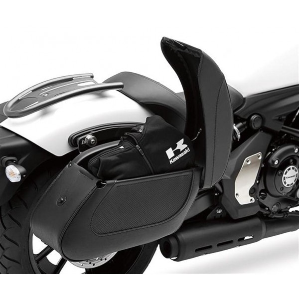 Kawasaki Leather Saddle Bag Set Black